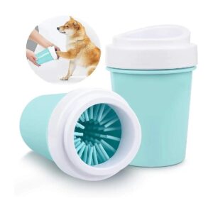 Green Silicone Paw Cleaner and Massager for Dogs and Cats Combing Brush