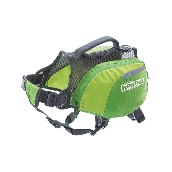 Green Small Dog Backpack for Hiking with Reflective and Breathable Features