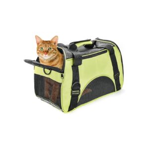 Green Soft Sided Pet Carrier for Small Breed Dogs and Cats Airline Approved Travel Bag