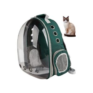 Green Transparent Space Capsule Pet Carrier for Cats and Small Dogs Hiking Outdoor Travel