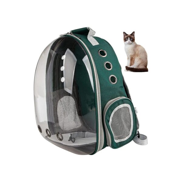 Green Transparent Space Capsule Pet Carrier for Cats and Small Dogs Hiking Outdoor Travel