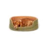 Green Tweed Patterned Dog Bed with Durable Polyester Construction