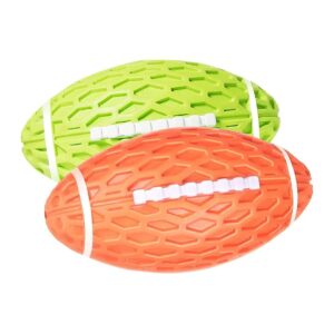 Green and Orange Squeaky Rubber Dog Toy Balls - Chew Toy for Small Medium Dogs