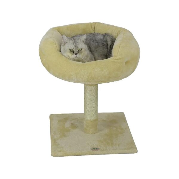 Greengo Pet Scratching Post with Plush Cat Bed and Environmental Friendly Construction