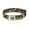 Greens Pattern Dog Collar with Authentic Seatbelt Buckle and Polyester