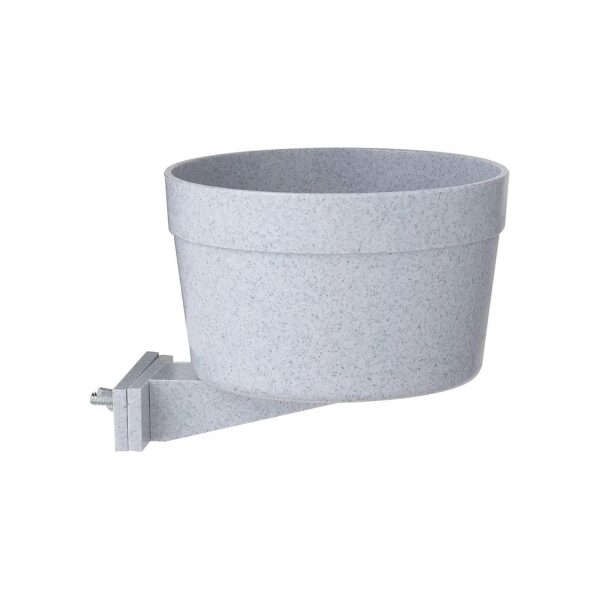 Grey 40 Ounce Plastic Pet Food and Water Bowl for Multiple Pets