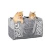 Grey 7x8x8in Large Soft Sided Pet Carrier for Cats and Small Dogs