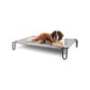 Grey Alloy Steel Dog Bed with U-Shaped Feet for Large Breeds, Easy Assembly