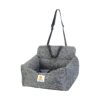 Grey Car Seat for Small Dogs with Detachable Washable Cover and Adjustable Buckle