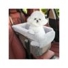 Grey Center Console Dog Car Seat with Adjustable Safety Belts and Soft Padded Interior