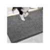 Grey Chenille Door Mat for Modern Home Decor, Water and Dirt Trapper, 30'' x 48'