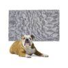 Grey Chew-Proof Dog Crate Mat for Small Puppies and Adults with Water-Resistant Liner