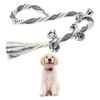 Grey Cotton Rope Dog Door Bell for Dogs with High-quality Bells and Adjustable Length