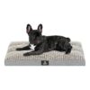 Grey Dog Bed with Removable Washable Cover and Orthopedic Support for Medium Dogs