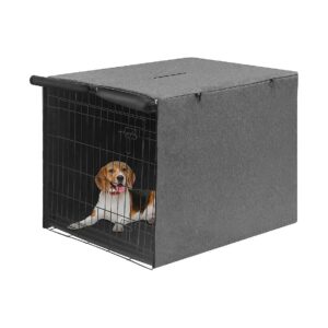 Grey Dog Crate Cover, 30L, Durable Polyester Material, Machine Washable, 1-Year Warranty