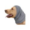 Grey Dog Neck Warmer Adjustable Scarf for Pet Neck and Ears S-Head 5-14inch