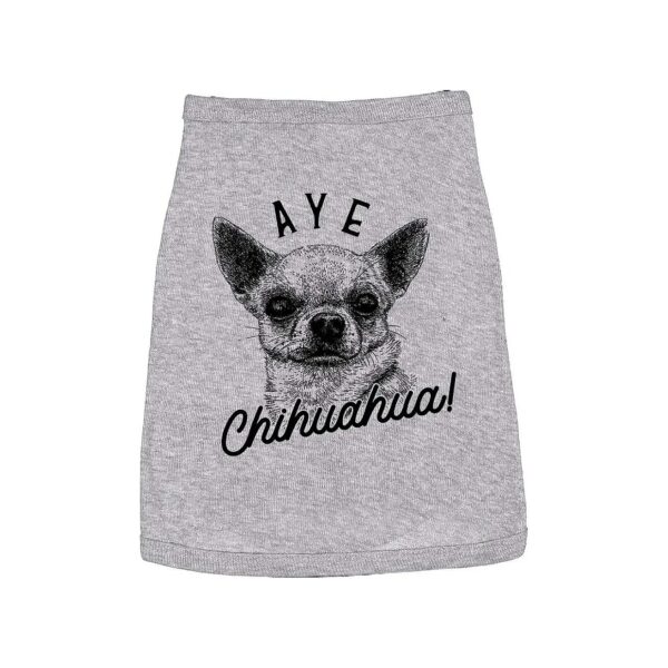 Grey Dog Shirt with Aye Chihuahua Cartoon Small Dog Clothes Funny Tee