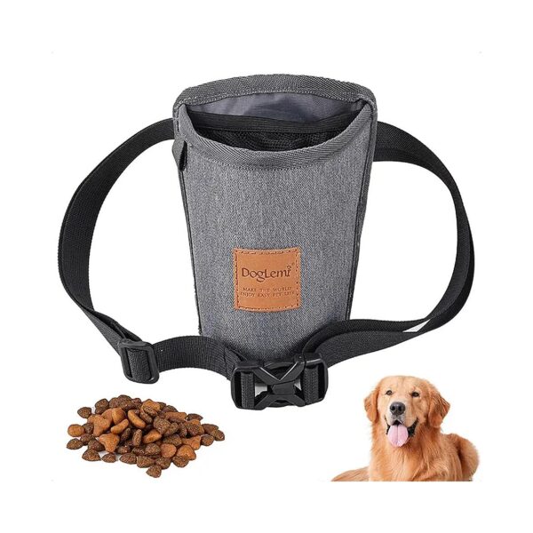 Grey Dog Training Equipment with Adjustable Waist Belt and Treat Storage