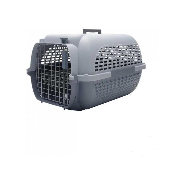 Grey Dog Travel Carrier with Built-In Treat Compartment and Safety Lock