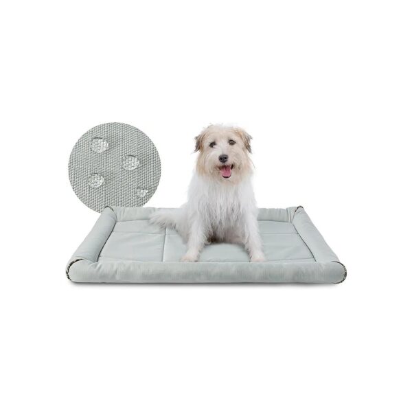 Grey Durable Pet Crate Bed for Indoor Outdoor Use with Waterproof Oxford Ripstop