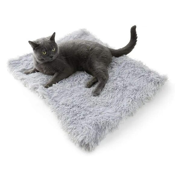 Grey Faux Fur Pet Bed and Mat Convertible for Pet Owners