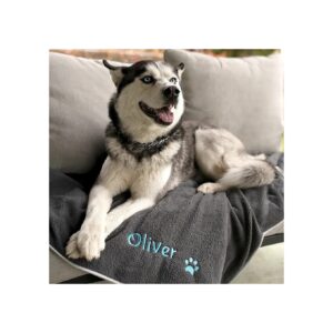 Grey Fleece Dog Blankets with Custom Embroidery - Perfect for Dogs of All Sizes