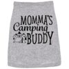 Grey Graphic Dog Shirt for Small to Medium Dogs with Camping Buddy and Mom's Day Message