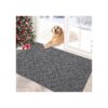 Grey Indoor Door Mat for Entryway with Non-Slip Rubber Backing and Low Profile Design