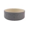 Grey Lettered Dog Bowl 15cm with Heavy Duty Stoneware for Small to Medium Breeds