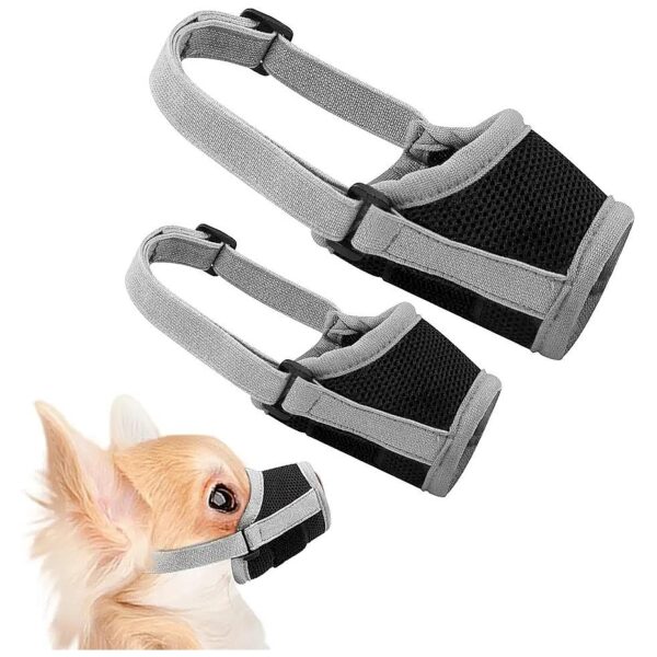 Grey Mesh Dog Muzzle for Small Medium Large Dogs Comfortable Soft Puppy Muzzle