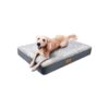 Grey Orthopedic Dog Bed with Waterproof Cover and Anti-Slip Bottom for Large Dogs