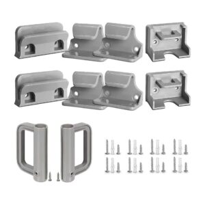 Grey Pet Gate Replacement Parts Kit with Wall Mounting Hardware and Anchors