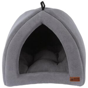 Grey Plush Pet Bed for Home Decor with Removable Washable Fabric