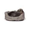 Grey Polyester Dog Bed with Circular Shape and Removable Mattress Cover 30 Inch