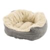 Grey Polyester Faux Suede Plush Pet Bed for Small Pets 21" Long