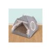 Grey Portable Dog and Cat Summer Cooling Tent with Washable Cushion