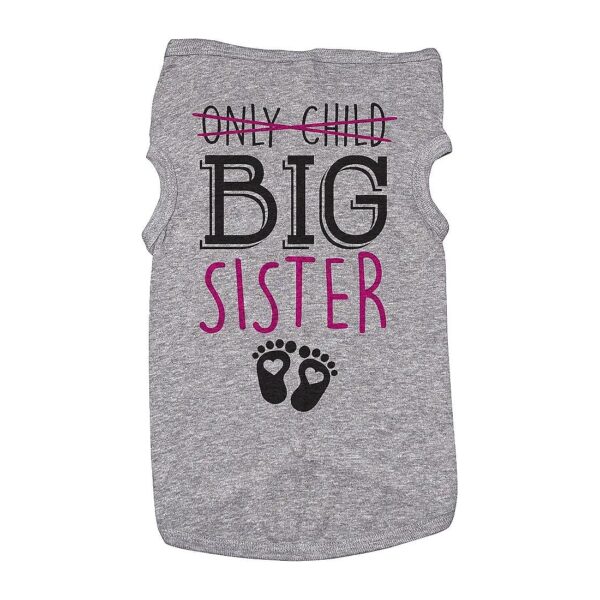 Grey Puppy Big Sister Dog Shirt Size Medium for Medium Built Dogs