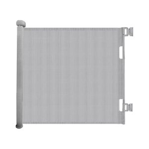 Grey Retractable Baby Gate with Quality Mesh Fabric for Safe Passage Indoors and Outdoors