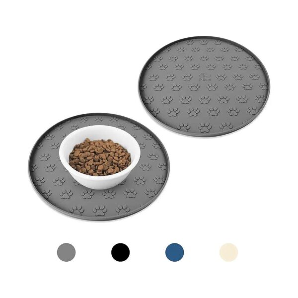 Grey Silicone Pet Feeding Mats for Cats and Dogs with Waterproof and Non-Slip Design