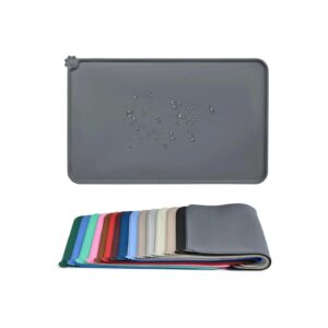 Grey Silicone Pet Feeding Mats with Anti-Slip Bottom for Small Pets