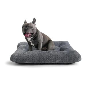 Grey Small Dog Crate Mat for Sleeping with Soft and Fluffy Design for Small Dogs