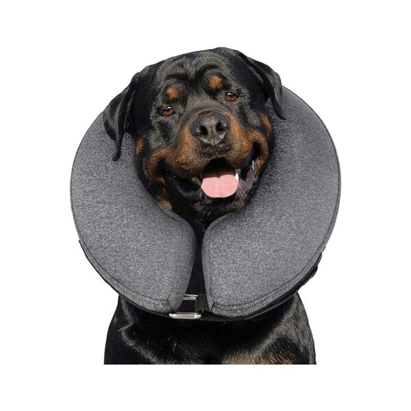 Grey Soft Cone Collar for Large Dogs After Surgery with Non-Stick Pet Hair