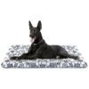 Grey Stone Pattern Soft Dog Crate Bed Mat for Small to XX-Large Dogs and Cats