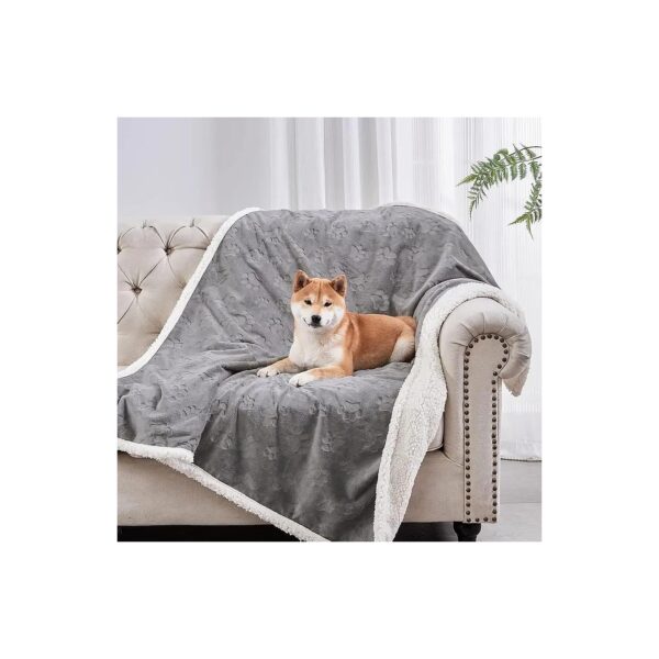 Grey Washable Pet Blanket with Waterproof Membrane for Small Dogs