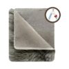 Grey Waterproof Faux Fur Throw Blanket for Dogs with Soft, Stain Resistant Surface