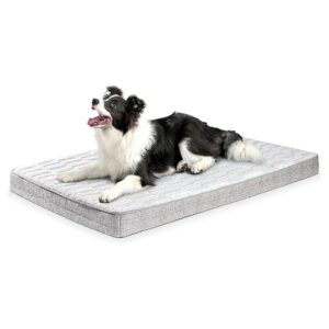 Grey Waterproof Orthopedic Dog Bed for Large Dogs with Removable Cover