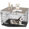 Grey Wooden Crate Topper for Large Dogs with Natural Wood Grain Colors