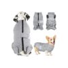 Grey XL Dog Surgery Recovery Suit for Dry and Wet Runny Wounds