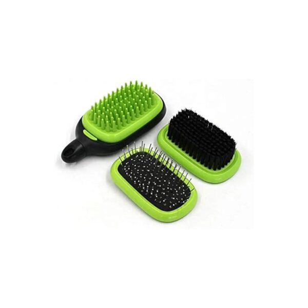 Grooming Brush Kit for Dogs and Cats with Double Sided Brushes and Detachable Heads