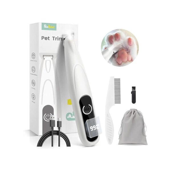 Grooming Kit with Ultra-Low Noise LED Dog Clippers for Paws, Ears, Face, and Rump